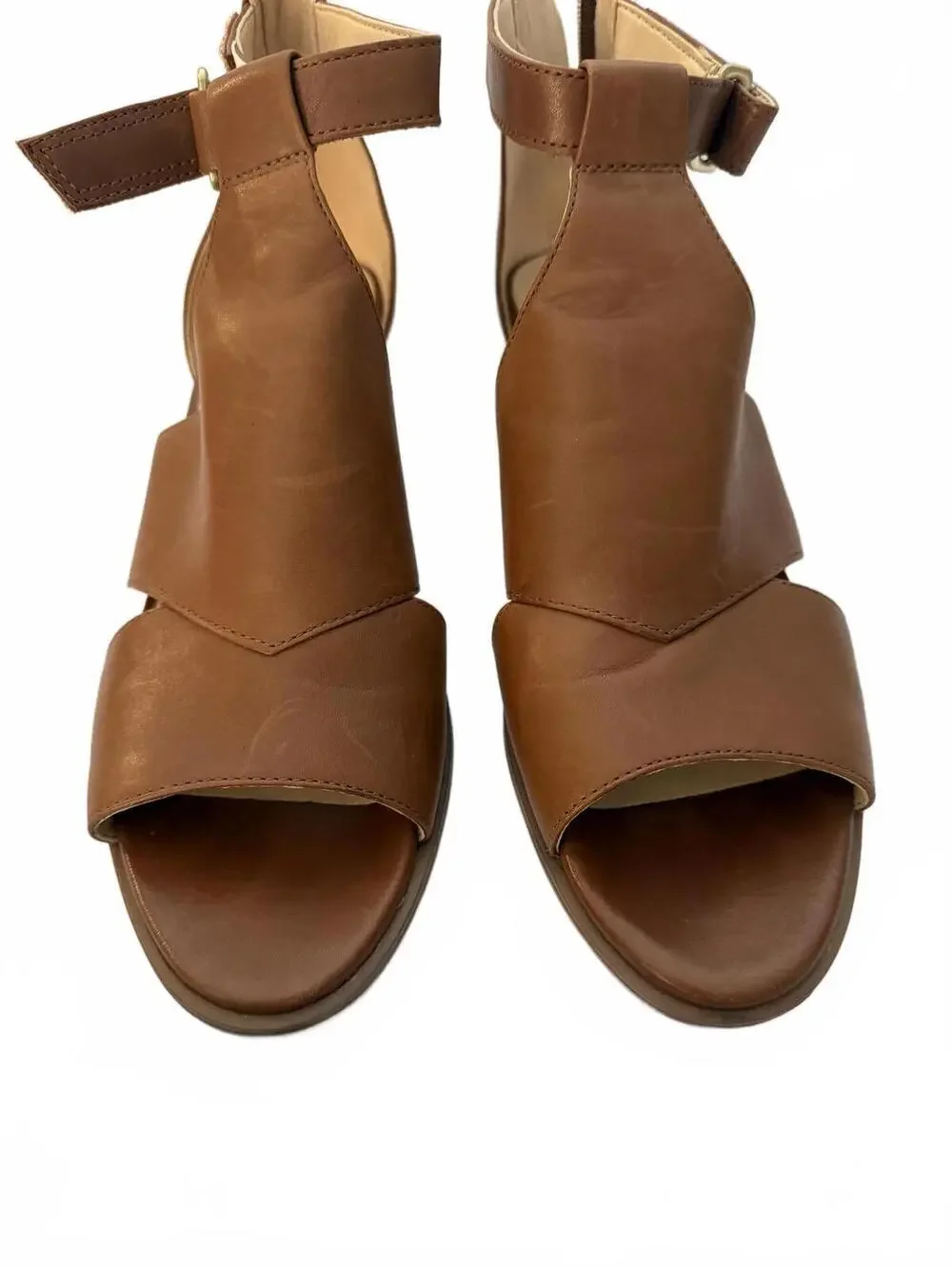 CLARKS Women's Sz 8.5 M Brown Kaylin 60 Glad Leather Sandal Quiet Luxury
